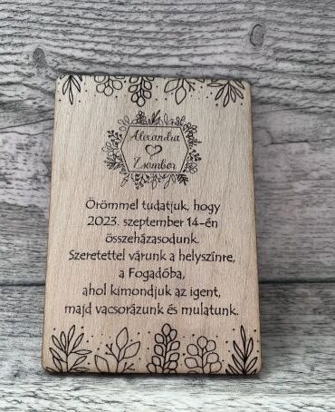 Esküvői meghívó - Virágos motívumos