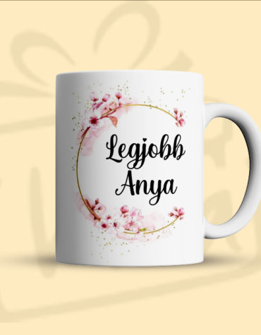 Legjobb Anya rózsaszín virágos (Bögre)