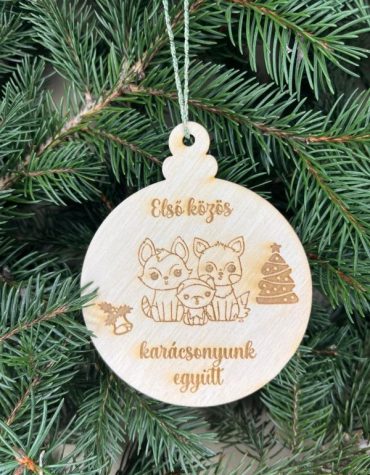 Karácsonyfa dísz - Első közös karácsony (Rókás)