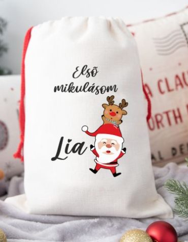 Mikulás zsák - Első mikulásom (mikulás rénszarvassal)