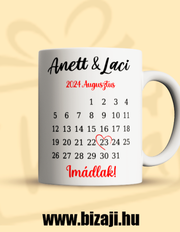 Naptáras szerelmes(Bögre)